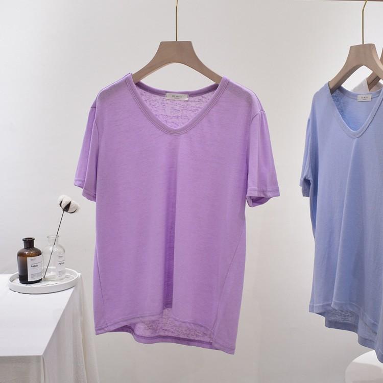 ｔシャツ レディース 半袖 ｖネック ゆったり トップス 無地 ピンク 白 青 イエロー オレンジ 紫 韓国ファッション メール便送料送料無料 Jo Tt 3097 海外ファッション Joyfeel 通販 Yahoo ショッピング