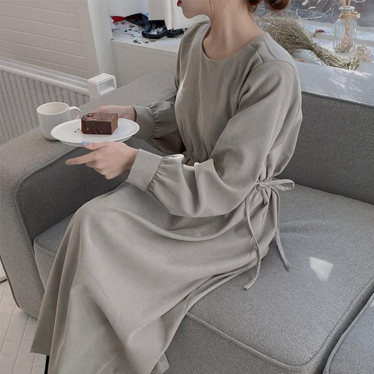 ワンピース レディース 春 シンプル ギャザー リボン かわいい おしゃれ フェミニン ウエストマーク 長袖 グレー 韓国ファッション メール便送料無料 Jo Wn 3481 海外ファッション Joyfeel 通販 Yahoo ショッピング