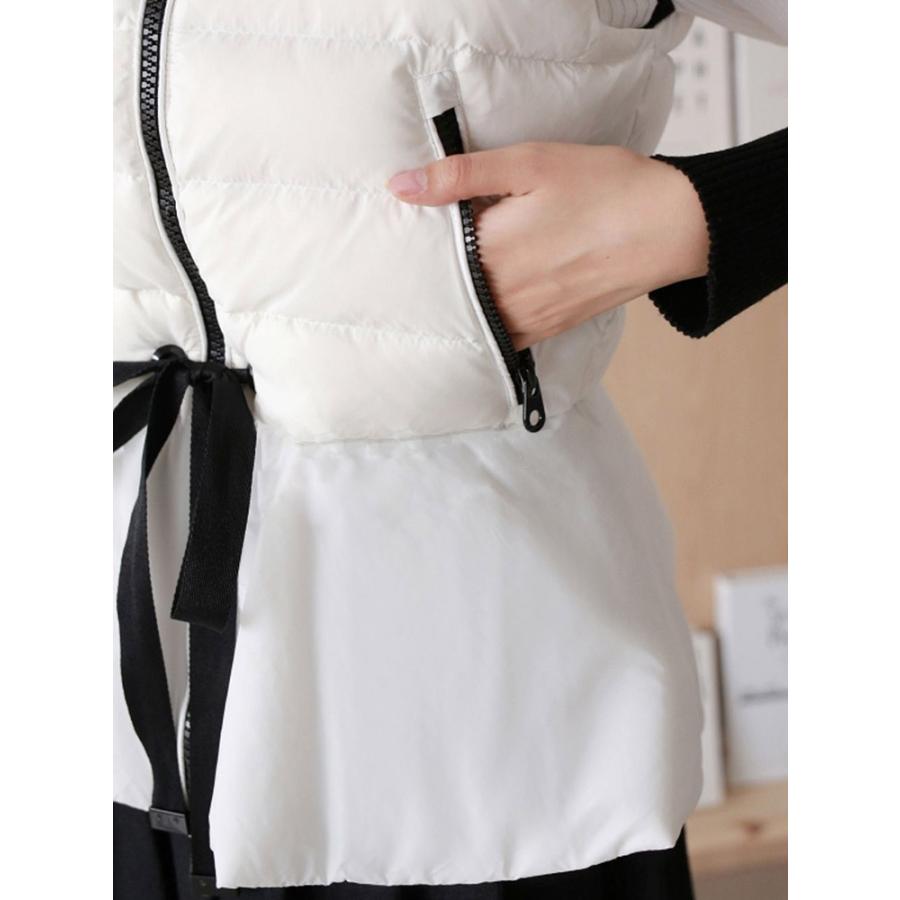 ゴルフウェア レディース 韓国 ダウンベスト フレア かわいい