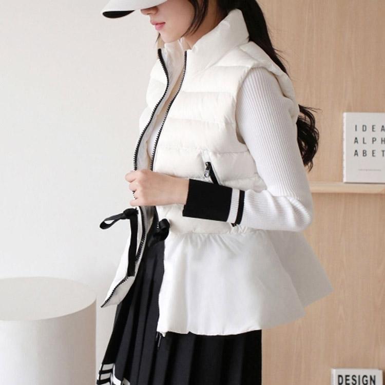 ゴルフウェア レディース 韓国 ダウンベスト フレア かわいい