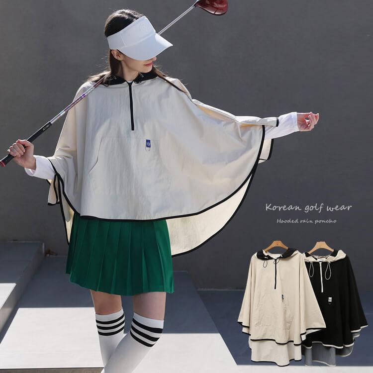 ポンチョ（雨具マント）✨非売品 ゴルフウェア レインコート レディース 韓国 ポンチョ アウター