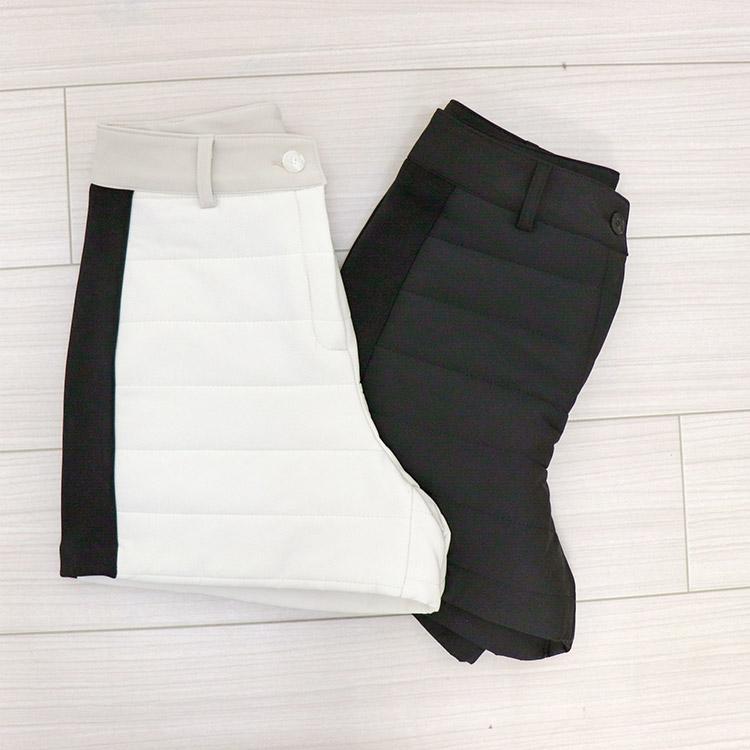 ゴルフウェア レディース 韓国 ショートパンツ 中綿 パディング バイ