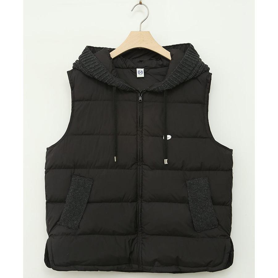 ゴルフウェア レディース ブラックダウンベスト フード付き ゴルフウェア ベスト レディース 韓国 アウター ボア 裏起毛 かわいい