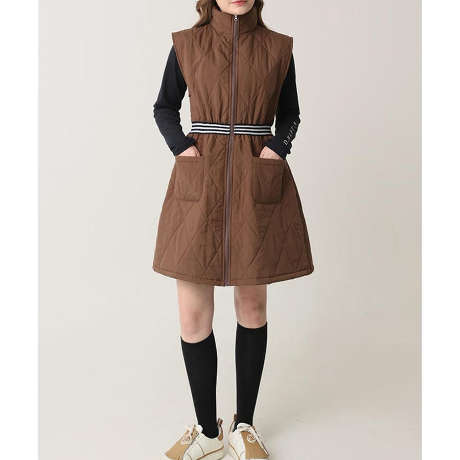 ゴルフウェア ワンピース レディース 韓国 キルティング 中綿 ベスト