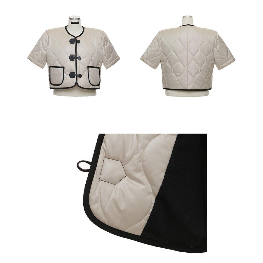 ゴルフウェア ダウンジャケット レディース ゴルフ 韓国 半袖 ショート丈 暖かい ダウン アウター 秋 冬 スポーツ 配色 バイカラー 黒 白 |  | 10