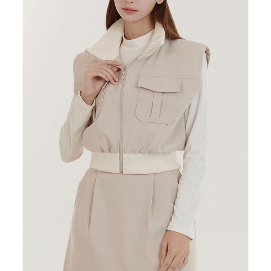 ゴルフウェア ベスト レディース 韓国 ジップアップ ポケット 春 秋