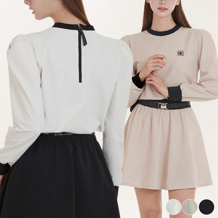 ゴルフウェア トップス レディース 韓国 パフスリーブ 長袖 防風 春 秋