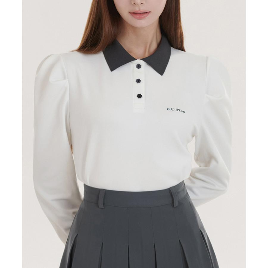 ゴルフウェア ポロシャツ レディース 韓国 長袖 Tシャツ トップス