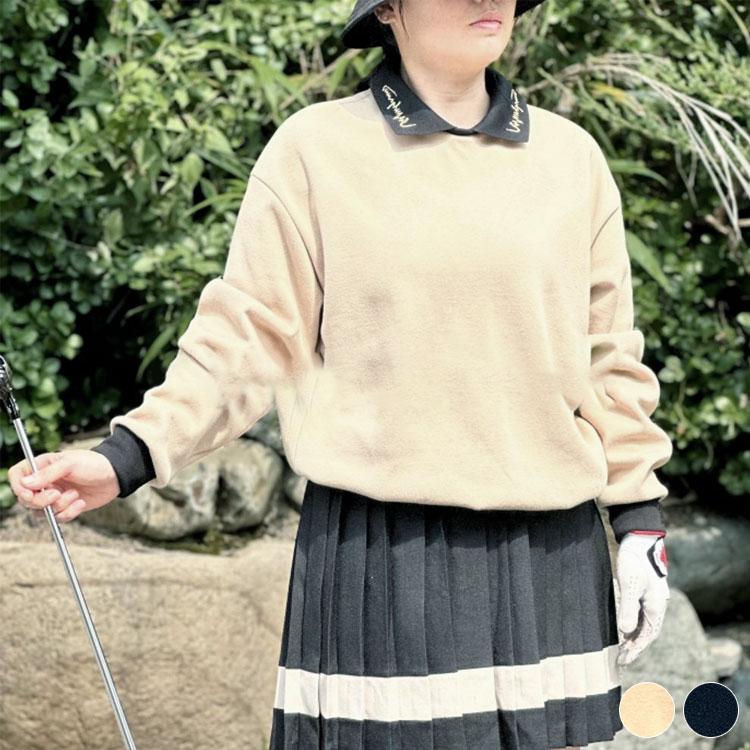 ゴルフウェア レディース 韓国 スウェット 長袖 トレーナー トップス