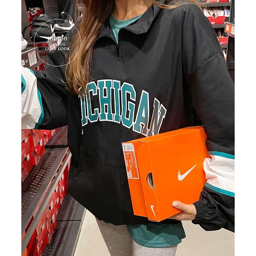 ゴルフウェア レディース 韓国 ハーフジップ ロゴ 秋 春 ジップ