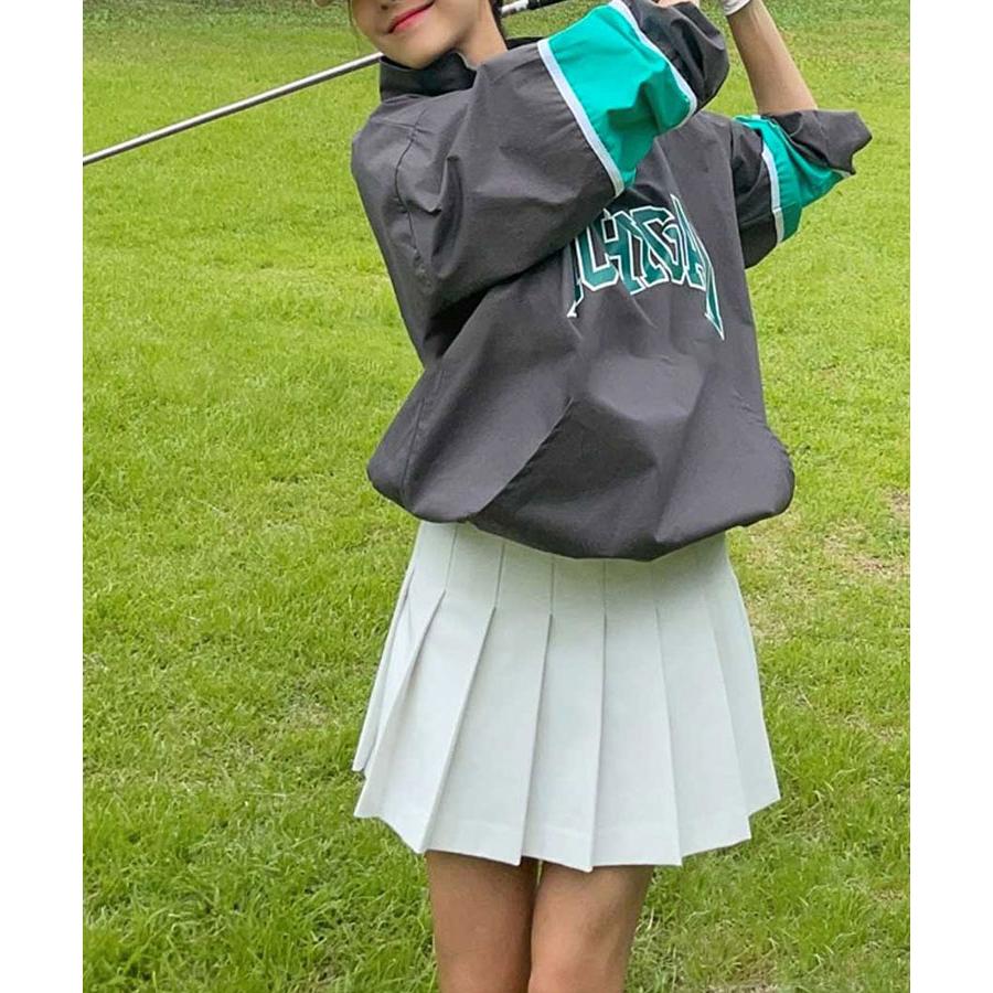 ゴルフウェア レディース 韓国 ハーフジップ ロゴ 秋 春 ジップ