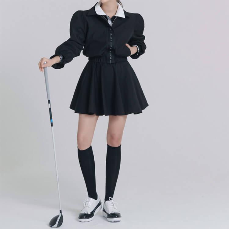 ゴルフウェア レディース 韓国 アウター ジャンパー ブルゾン パフスリーブ ジャケット 秋 春 おしゃれ かわいい リボン フェミニン エレガント_11