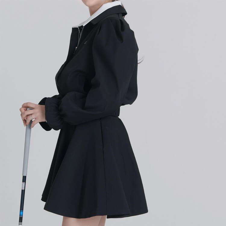 ゴルフウェア レディース 韓国 アウター ジャンパー ブルゾン パフスリーブ ジャケット 秋 春 おしゃれ かわいい リボン フェミニン エレガント_7