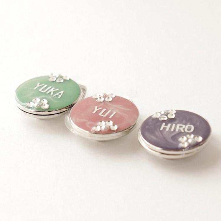 ゴルフマーカー レディース 名入れ クリップ式 マグネット ビジュー