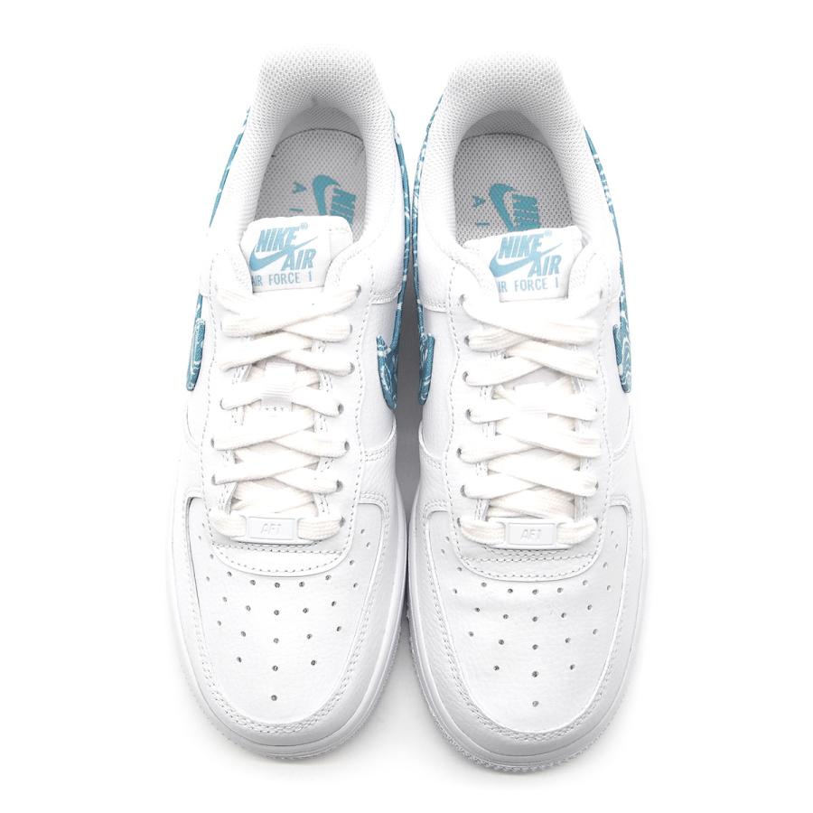 ナイキ ウィメンズ エアフォース1 '07 エッセンシャル ホワイト/ブルー ペイズリー レディース NIKE WMNS AIR FORCE 1 '07 ESS dh4406-100｜joyfoot｜03