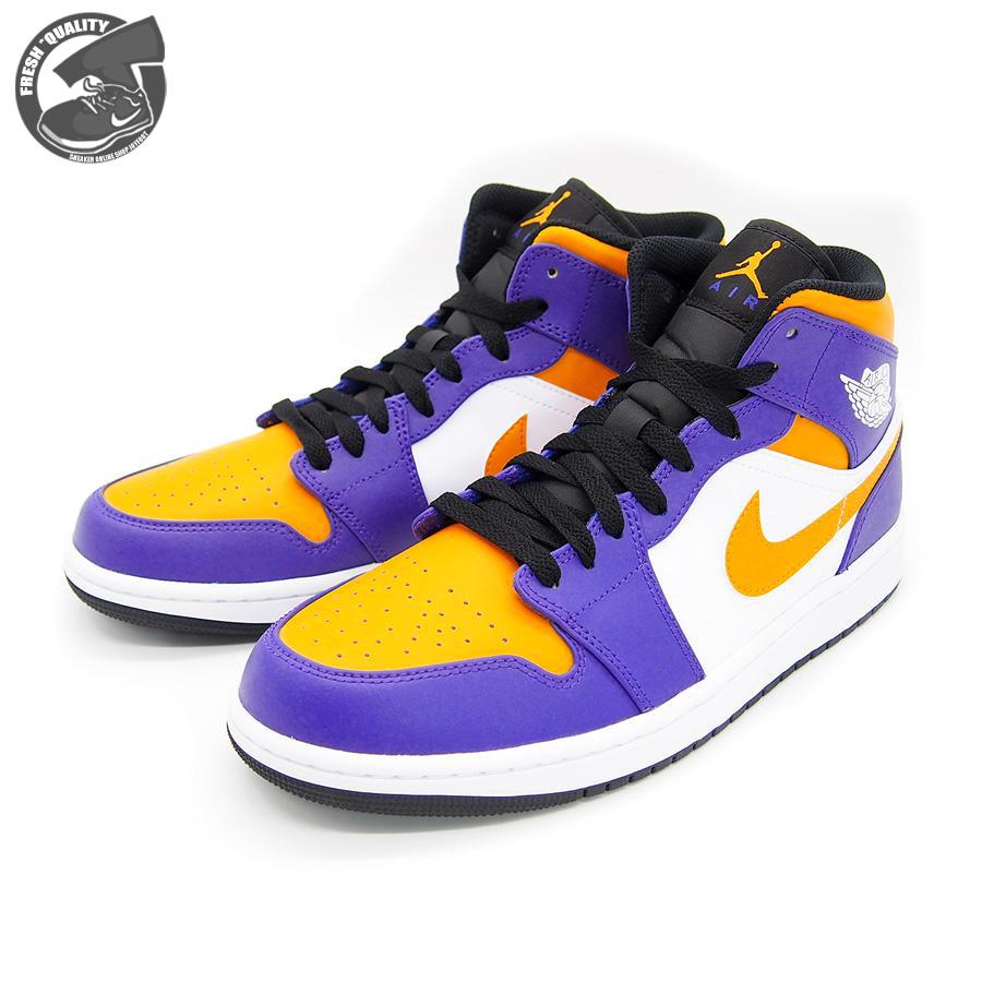 NIKE ナイキ エアジョーダン1 ミッド ”レイカーズ” ダーク NIKE ナイキ エアジョーダン1 ミッド ”レイカーズ” ダーク