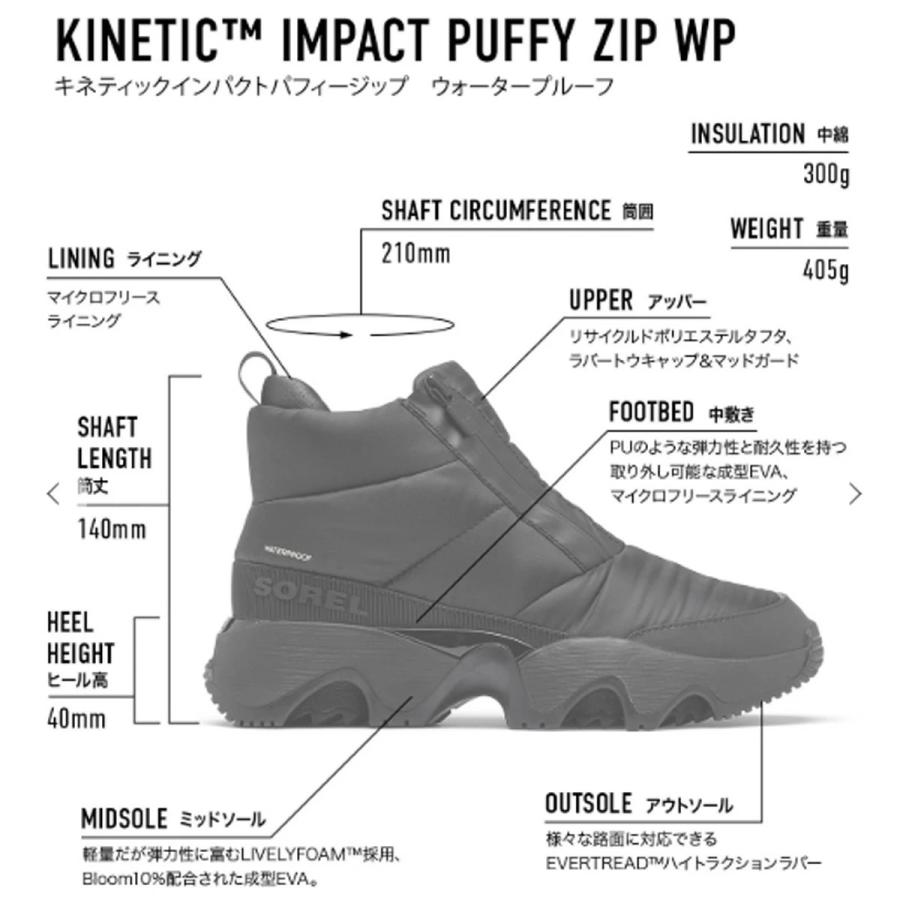 ☆新品未使用☆ SOREL キネティックインパクトパフィージップ　23センチ キネティックインパクト パフィージップウォータープルーフ(22.5 Black