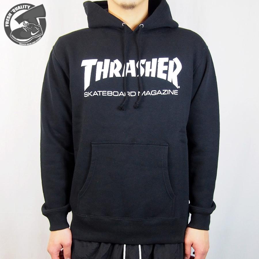 スラッシャー  マグ ロゴ フーディー  ブラック/ホワイト パーカー THRASHER  MAG LOGO HOODIE  BLACK/WHITE｜joyfoot