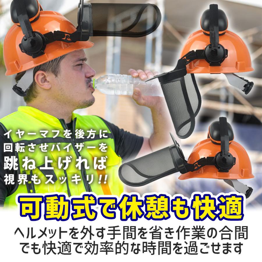 ポイント10倍】ヘルメット メッシュ イヤマフ メッシュバイザー 安全