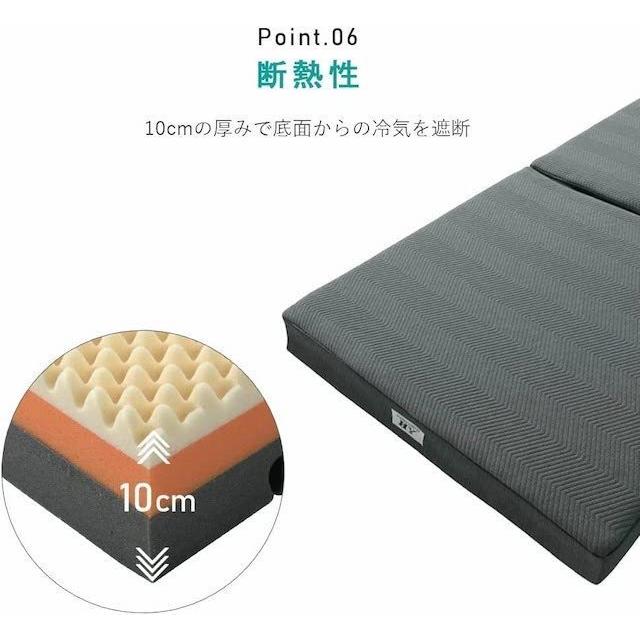 ロマンスゼロ ハイブリット ダブルサイズ 体圧分散敷きふとん 三つ折りマットレス 寝返り・横寝サポート 日本製 敷布団 ロマンス小杉　グレー色 1134-1574-2900_3