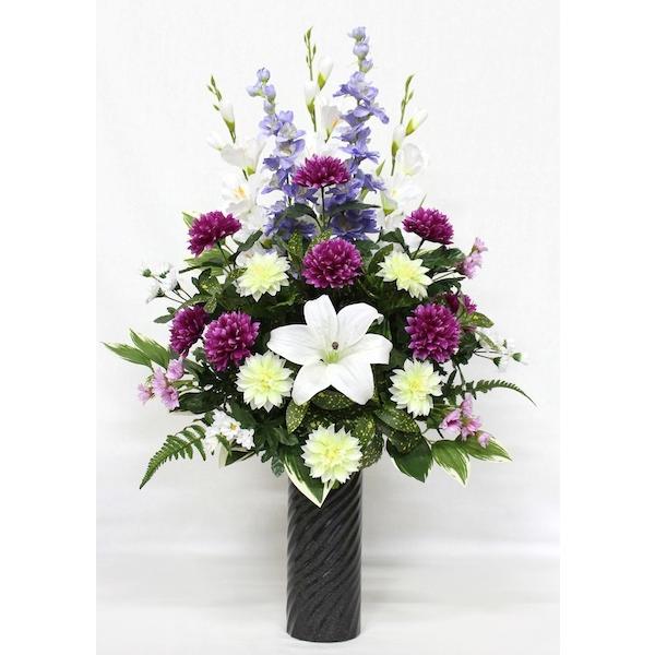 税込 造花 お供花 仏花 お供え花 仏壇花 お仏壇用に アレンジ花 1本 花器付き 全長約75cm K 19 Aynaelda Com