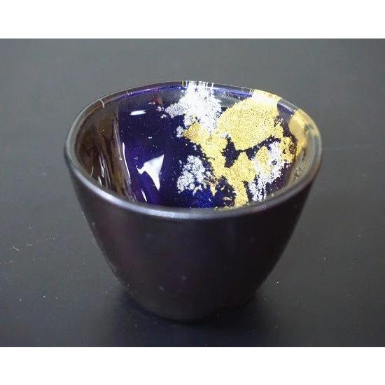 お猪口 ぐい呑み・おちょこ 約直径7センチ 漆塗りの洋食器 漆ガラス