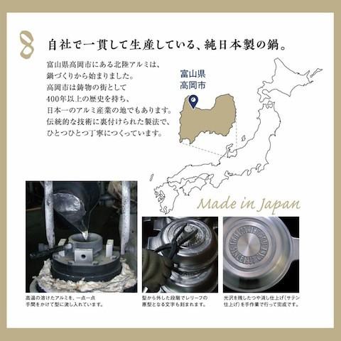 無水鍋 20cm 両手鍋 1台8役 ガス火専用 北陸アルミ 日本製 無水調理