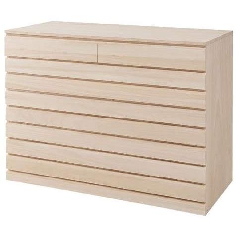 桐タンス 洋風8段チェスト 幅100.5cm ナチュラル 桐箪笥 隠し