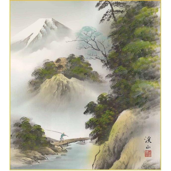 特色工芸色紙1枚 富士憧憬 富士清風 春の新作続々 K1 21b 作 伊藤渓山