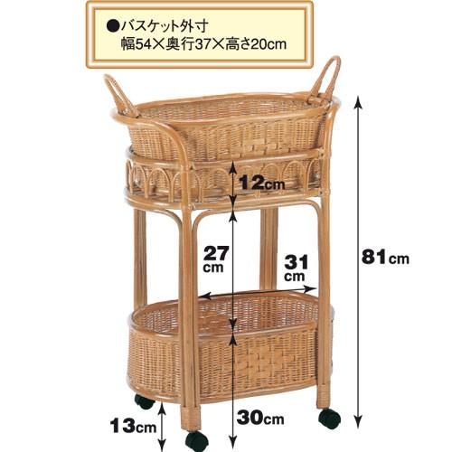 今枝商店 脱衣カゴ ランドリーバスケット 2段ワゴン キャスター付 洗面