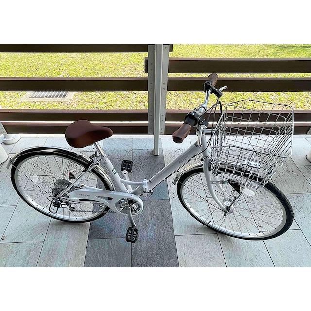 26インチ シティサイクル ステンレスバスケット付き 折り畳み