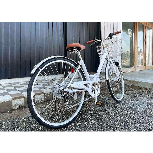 26インチ シティサイクル ステンレスバスケット付き 折り畳み