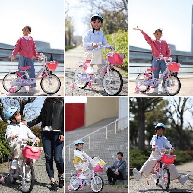 対象年齢〜6歳 補助輪付き16インチ ジュニア 子供自転車MyPallas マイパラスMD-12 ピンク色の画像