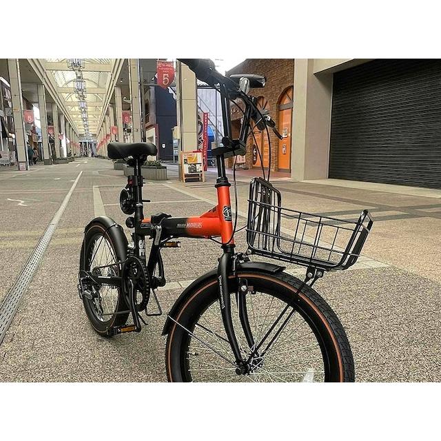 バスケット付き太いタイヤ 折り畳み自転車 20インチ セミファット