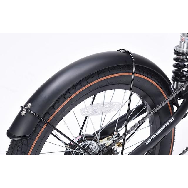 バスケット付き太いタイヤ 折り畳み自転車 20インチ セミファット