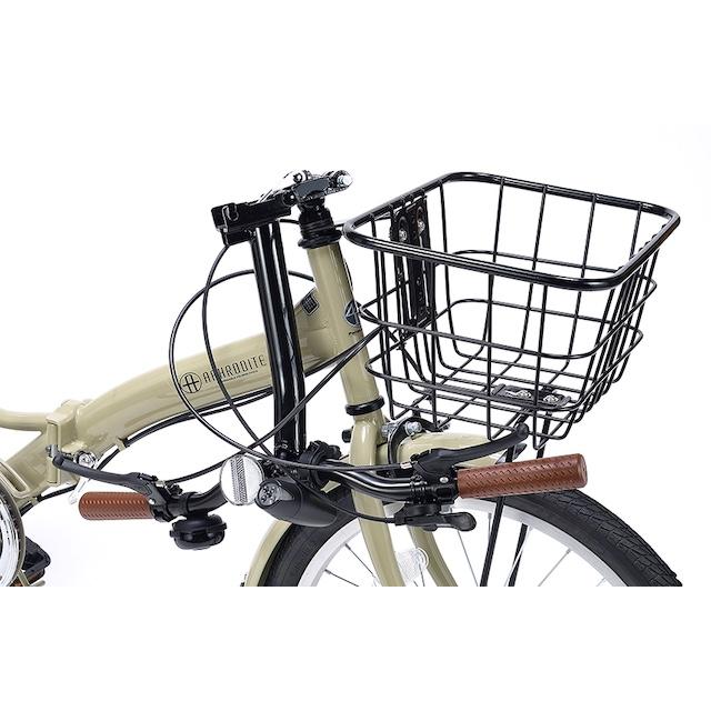 折畳自転車20・6SPカゴ・LEDライト・ワイヤーロックが標準装備の自転車! 折り畳み自転車 20インチ シマノ6段変速機 カゴ付き LEDライト