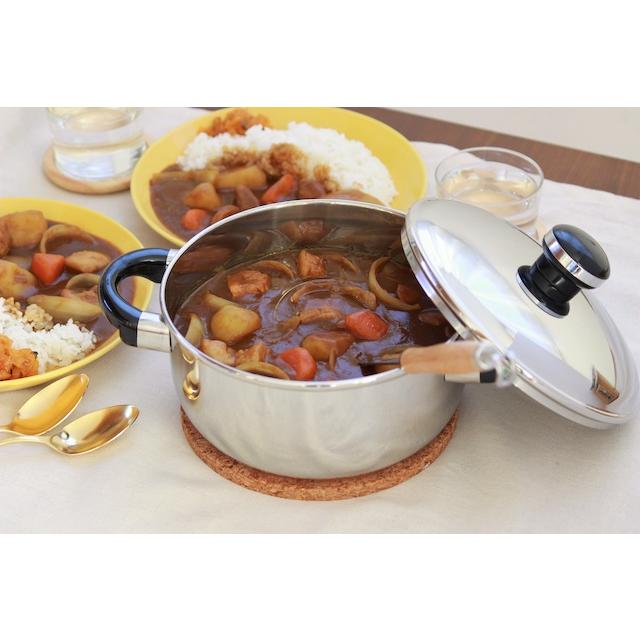 Objet ソースポット 両手鍋 20cm 3.0L 両手鍋 ステンレス製 全面鉄芯三