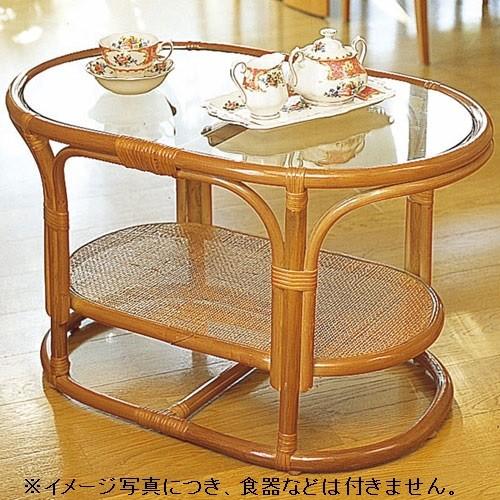 アンティーク  籐テーブル (送料別) 今枝商店 幅75×奥行48×高さ46cm 籐 ラタン家具 ガラステーブル