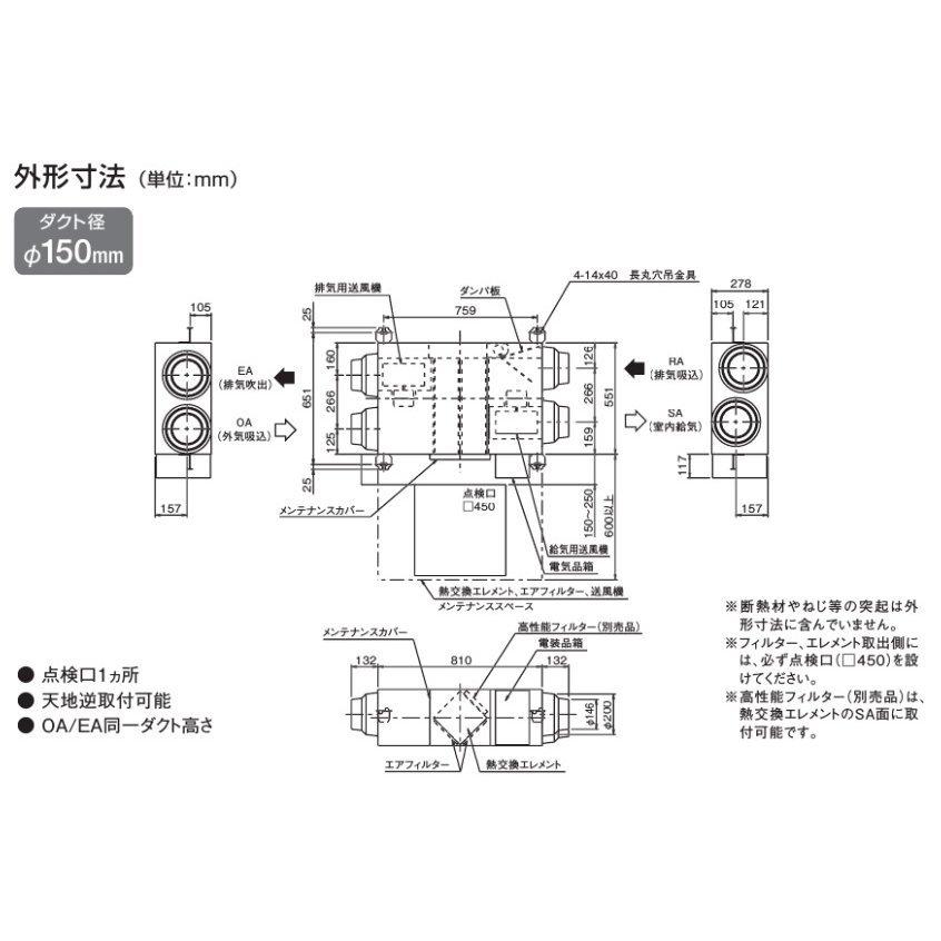 後付け設置用☆リモコン付き 全熱交換器ユニット ベンティエール 後付け設置用☆リモコン付き 全熱交換器ユニット ベンティエール