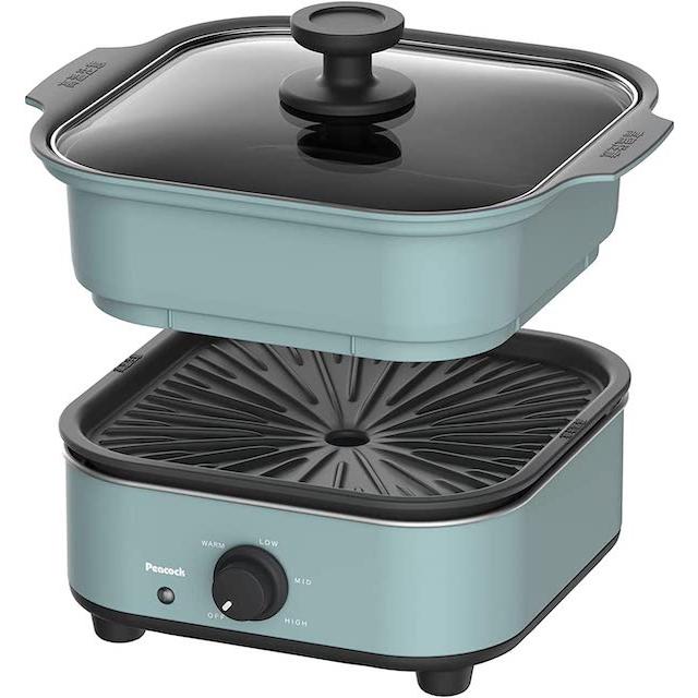 鍋プレートと焼肉プレートの2枚がセット コンパクトグリル鍋 お鍋も