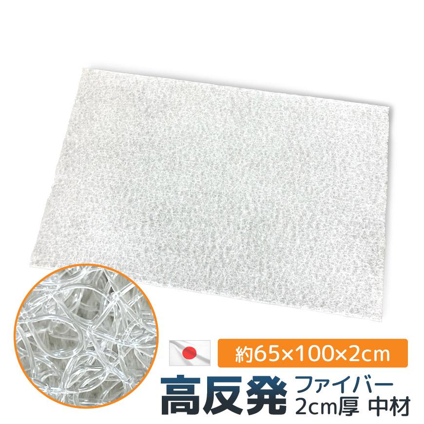 中材 高反発 ファイバー 約65×100×2cm シート 洗える ハサミで切れる