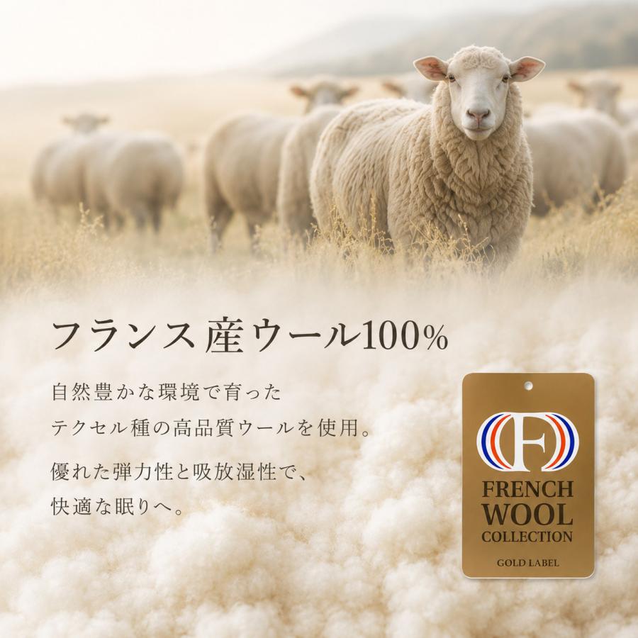 日本製 フレンチウール 敷きパッド クイーン 約160×200cm 洗える 綿100