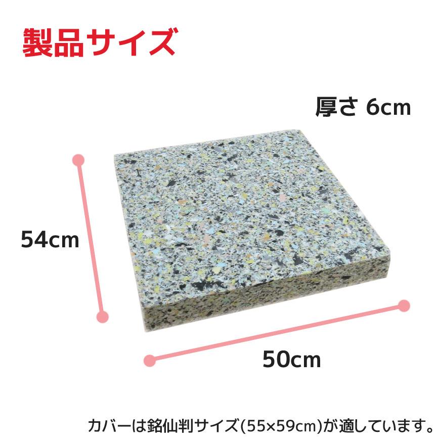 5枚組 チップ固形状ウレタン ヌード 座布団 50×54×厚み6cm 硬め 銘仙