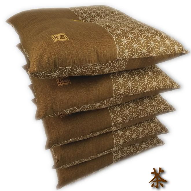 座布団 5枚組 結 日本製 発送日わた入れ 色組み合わせ自由 55x59