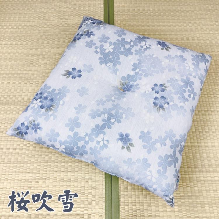 座布団 高島ちぢみ 日本製 単品販売 発送当日わた入れ 銘仙判 春 夏 和