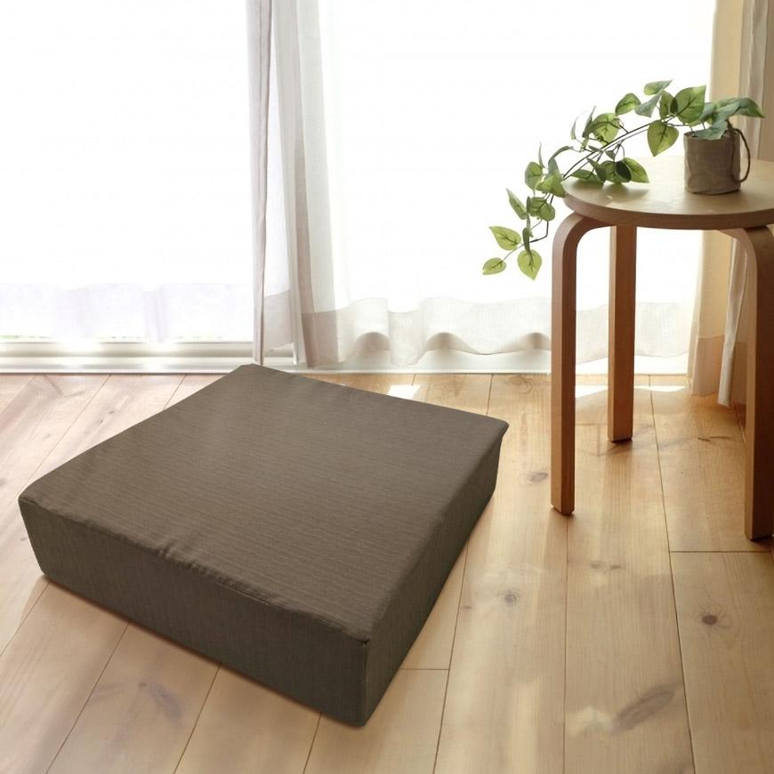 スクエア 極厚 ウレタンクッション ツムギクロス 日本製 40×40×12cm