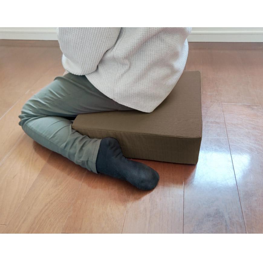 スクエア 極厚 ウレタンクッション ツムギクロス 日本製 40×40×12cm