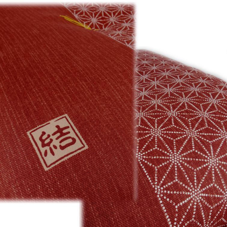 座布団 結 日本製 発送日わた入れ 55x59cm 銘仙判 麻の葉 刺し子 和柄