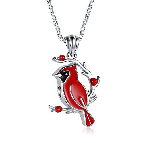 S925 - Ashes for Necklace Urn Cardinal Red Silver Bird M Keepsake Cremation その他レディースアクセサリー 激安正規品
