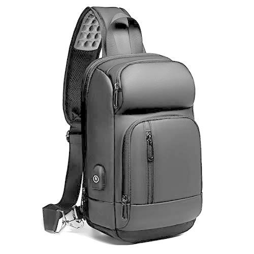 Sling Backpack for Men Cross Body Shoulder Bag with USB Waterproof Lightwei
